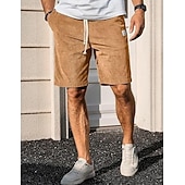 economico Pantaloncini casual-Per uomo Shorts Shorts da Spiaggia Pantaloncini casual Pantaloncini di velluto a coste Tasca Elastico in vita Semplice Comodità Traspirante Lunghezza al ginocchio All'aperto Spiaggia Vacanza Vacanza