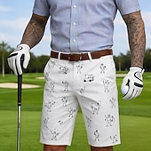 preiswerte Bedruckte Shorts-Herren Lustige Golf-Kritzeleien Bermudashorts Freizeitshorts Kurze Golfhosen Mittlere Taille Klassisch Sport im Freien Golfplatz Geschenke zum Vatertag Kurze Hose mit flacher Vorderseite und 4 Taschen