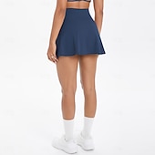 preiswerte Damenröcke &amp; Skorts-Damen Einfarbig Lässiger Rock Tennis-Skort Tennisröcke mit Shorts Ärmellos Tasche Schnelltrocknend Atmungsaktiv Tennis Golfspiel Laufen Rock Laufrock Dunkelgrau Schwarz Elfenbein Tennisbekleidung