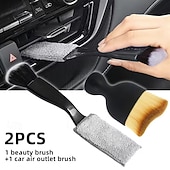 cheap Vehicle Cleaning Tools-2 Sets Car Interior Detailing Brush Set, Soft Bristle Dusting Brush &amp; Dual-Ended Air Vent Cleaner Tool, Professional Car Cleaning Kit for Dashboard, AC Outlet, Console, Gaps, Scratch-Free