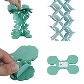  6 ks červených, bílých a modrých papírových girland na latte art, dekorace ke Dni nezávislosti USA, pamětní den, Den nezávislosti, Den práce