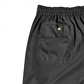 cheap Classic-Men's Shorts Linen Shorts Summer Shorts Beach Shorts Drawstring Elastic Waist Plain Comfort Breathable Short Daily Outdoor Beach Vacation Fashion Blue Black Inelastic