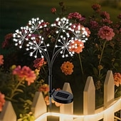 abordables Éclairage paysager-Guirlande lumineuse solaire en forme de pissenlit, effet feu d'artifice - 2 modes d'éclairage pour jardin, pelouse, camping, décoration de fête (1 pièce)