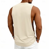 abordables Camisetas sin mangas de gimnasio-Hombre Camiseta sin mangas Chaleco Camisetas Interiores Camisa sin mangas Sin Mangas Escote Redondo Verano Primavera Plano Moda Deportivo Clásico Puro Casual Gimnasia Calle Negro Blanco Rosa Camiseta