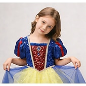 billige Jentekostymer-Snøhvit Snøhvit Prinsesse Kjoler Cosplay kostyme Drakter Film Mote søt stil Tutuer for Jente Barne Maskerade Daglig Fest Ferie
