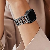 abordables Bracelets Apple Watch-Bracelet Bijou Compatible avec Bracelet Apple Watch 38mm 40mm 41mm 42mm 44mm 45mm 46mm 49mm Paillettes Chaîne double Luxe Alliage Bracelet de remplacement pour iwatch Ultra 3 2 Series 11 10 9 8 7 SE