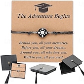  Bracciale con bussola per la laurea, classe 2026 – regalo motivazionale per lei e per lui, diploma di scuola superiore, università, terza media, acciaio inossidabile con biglietto di auguri. &scatola