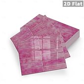 cheap Wall Stickers-10PCS 17x23cm Peel and Stick Thick Pink Purple Mosaic Pattern PVC Wall Stickers, American Vintage Style Self-Adhesive Removable Wallpaper for Renters, for Bedroom Bathroom Cabinet, Easy to Install