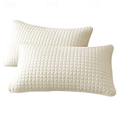 baratos Textured lance travesseiros-Capa de travesseiro acolchoada e impermeável, à prova de derramamentos, macia e respirável, com zíper, para cama, ideal para quarto e casa.