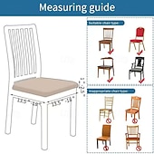 cheap Chair Cover-Waterproof Dining Chair Seat Covers Waterproof Seat Slipcover PU leather Seat Covers Chairs Removable Chair Seat Cushion Cover