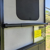 abordables Servicio de Vehículo-Barra de agarre de aluminio para puerta mosquitera de caravana - Accesorios ajustables para la barra transversal de la puerta mosquitera de la caravana - Protector resistente para facilitar la salida