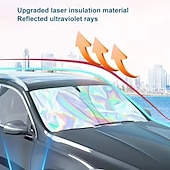 baratos Para-sóis e Viseiras para automóveis-Para-sol holográfico refletivo a laser para para-brisa de carro, com proteção UPF 50+, bloqueia raios UV. &amp;Protetor térmico, universal, compatível com a maioria dos carros, SUVs e caminhonetes,