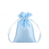 abordables Verktøy og tilbehør-10Pcs Wig Bags with Satin Drawstring, Black Silk Hair Storage Bags for Multiple Wigs, Bundles, Extensions