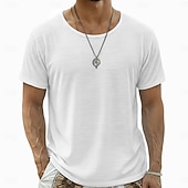 ieftine Tricouri din bumbac și in-Bărbați Tee Top Tricou din in Manșon scurt În V Vară Culoare solidă Simplu Modă Designer De Bază De Bază Moale Casual Vacanță Stradă Albastru Deschis Alb Negru Top tricou pentru bărbați
