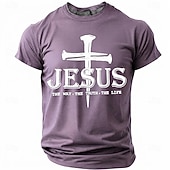  Hombre Jesús Camiseta Manga Corta Camiseta Impresión 3D Cuello Barco Camisa Moda Design Sencillo Casual Diario Fiesta Rojo Verano Primavera Ropa S M L XL XXL XXXL