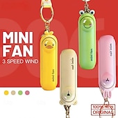 abordables Fournitures pour la maison-Mini ventilateur mignon et pliable, portable, à utiliser au lit, au bureau ou sur une table. Rechargeable par USB. Porte-clés inclus.
