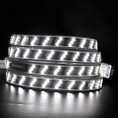 preiswerte Stecken Sie Lichtleisten ein-Hochleistungsfähige, wasserdichte LED-Streifen, 180 LEDs pro Meter, 220-V-EU-Stecker, warmweiß, weiß und neutralweiß, für Garten, Hochzeit, Urlaub, Pool, Party und als stimmungsvolle Dekorationsbeleuchtung.