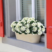  6 חבילות פרחים מלאכותיים גרניום לקישוט חיצוני, פרחי גרניום משי במראה עמיד בפני UV צמחים מלאכותיים אמיתיים לדלת הכניסה גינה מרפסת עציץ פטיו מרפסת חצר בית מקורה