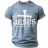  Hombre Jesús Camiseta Manga Corta Camiseta Impresión 3D Cuello Barco Camisa Moda Design Sencillo Casual Diario Fiesta Rojo Verano Primavera Ropa S M L XL XXL XXXL