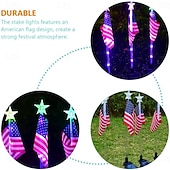  1 pz luci solari decorative a LED per esterni, luci solari con bandiera americana, bandiere decorative, bandiera patriottica da giardino, faretti solari per paesaggistica, luci solari da giardino, luci a LED per asta portabandiera da esterno