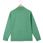 preiswerte Klassisches Poloshirt für Herren-Herren Baumwoll-Poloshirt Lässig Urlaub Klassisch Langarm Mode Basic Einfarbig Einfach Vintage-Stil Gewaschen Winter Frühling &amp; Herbst Ganzjahres Lässiger Schnitt Schwarz Hellgrün Rosa Marineblau