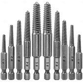 Недорогие Ручные инструменты-Набор из 10 предметов для извлечения сломанных винтов, комплект сверл для удаления сорванных резьбовых соединений, шестигранный хвостовик 1/4 дюйма, инструмент для легкого извлечения поврежденных