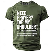 levne Trička s vírou-Pánská biblická potřebujete modlitbu klepněte mi na rameno Matouš 18 20 biblický verš křesťanské náboženské víry outreach T tričko grafické volnočasové krátký rukáv církevní oblečení ministerstva