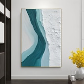 cheap Abstract Paintings-wall art painting hand painted 3D Textured Painting Blue Abstract Canvas Wall Art Green Abstract Living Room Decoration Minimalist Sofa Background Wall Nordic Bedroom Painting