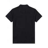 お買い得  休暇-男性用 シャツ サマーシャツ ビーチシャツ コットンリネンシャツ 純色 カジュアル アウトドア ブラック ホワイト ネイビーブルー カーキ色 半袖 スタンド 夏 春 衣類 ポケット