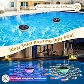 preiswerte Unterwasserlampen-1/2 Stück Solar-Schwimmleuchte für Pools, 5 Beleuchtungsmodi, IP65 wasserdicht, schwimmende Leuchten für Teiche, Thermalquellen, Aquarien, Pools, Garten, hängende Bäume, Partys, Projektions- und