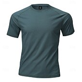 billige Casual T-skjorter for menn-Herre T skjorte Kortermet skjorte T-skjorte Kortermet Crew-hals Sommer Vår Helfarge Gatemote Stilfull Fritid Fort Tørring Tynn Daglig utendørs Feriereise Lysegrå Topp T-skjorte for menn
