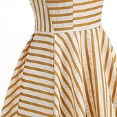 cheap Dresses-1950s Retro Vintage Midi Dress Swing Dress Flare Dress Sleeveless Striped Fit &amp; Flare Swing Round Neck Fancy Dress Women's Carnival Casual Party Dailywear Adults' Dress Spring &amp; Summer