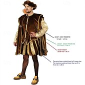 abordables Conjuntos-Medieval Renacimiento Accesorios Príncipe caballero celta Disfraz Hombre Real Víspera de Todos los Santos Carnaval Mascarada Rendimiento LARP Feria Ren Adulto Disfraz