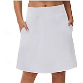 abordables Jupes et skorts pour femmes-Femmes Couleur Unie Jupe décontractée Jupes de tennis avec shorts Jupe de sport Avec Poches Taille haute Élastique Évacuation de la transpiration Respirant Tennis Le golf Course Jupe Jupe-short Gris
