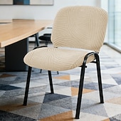 abordables Housse de fauteuil de bureau-Housse extensible et fendue pour chaise de conférence, protection pour coussin d'assise et dossier de bureau, motif floral arqué, housse antidérapante pour toutes les saisons
