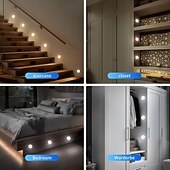 economico Illuminazione d'Ambiente-2 luci notturne con sensore di movimento, luci notturne a LED ricaricabili con batteria a lunga durata, luci da parete magnetiche wireless per armadi, scale, corridoi, camere da letto, illuminazione