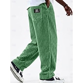  رجالي بنطلونات بنطلون مضلع السراويل الشتوية السراويل رباط الساق المستقيمة لون الصلبة راحة مكتمل الطول فضفاض مناسب للبس اليومي الأماكن المفتوحة موضة الطراز الكلاسيكي أسود أبيض غير مطاطي