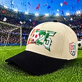 voordelige Wereld Voetbalwedstrijd 2026-WK voetbal 2026 pet met geborduurd logo van de VS, Canada en Mexico, verstelbare unisex voetbalfanpet voor buiten, wedstrijddagen, feestjes en als cadeau.