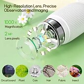 abordables Microscopios y endoscopios-Microscopio digital para niños, microscopio portátil de mano con pantalla LCD de [2.0", juguete científico STEM para la exploración infantil, cámara con foto y video para niños pequeños, regalo para niños y niñas