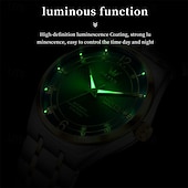 economico Orologi meccanici-Orologio automatico da uomo - lussuoso orologio da polso automatico da lavoro in acciaio inossidabile bicolore oro con datario, impermeabile, luminescente, regalo elegante per marito, papà e figlio