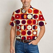  Retro / vintage Hipisowskie 1970 Koszula Krótkie rękawy Hipisowskie Geometryczny Retro Strój na bal maskowy Męskie Festiwal Muzyczny Impreza Dzienne zużycie Dla dorosłych Koszula Wiosna i lato
