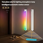 levne senzorová noční světla-3ks rgb atmosférické osvětlení skříňky nabíjecí magnetická indukční LED pohybový senzor noční světlo bezdrátové osvětlení skříňky šatní skříně ložnice není třeba vrtat otvory ani pokládat dráty snadná