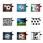 abordables Partido Mundial de Fútbol 2026-Paquete de 9 monederos de fútbol para niños, mini estuches con cremallera para llaves, monedas y auriculares, ideales para rellenar bolsas de regalos para fiestas temáticas deportivas y como obsequio
