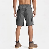 cheap Classic-Men's Tactical Cargo Cargo Shorts Shorts Casual Shorts Drawstring Pocket Elastic Waist Plain Comfort Breathable Knee Length Casual Outdoor Beach Vacation Fashion Black Navy Blue Inelastic