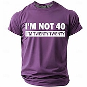  I'm Not 40 I'm Twenty Twenty Men's Funny Sarcastic 40th Birthday Joke Aging Humor T Shirt Graphic Crew Neck Short Sleeve Milestone Celebration Gift Designer Clothing Apparel