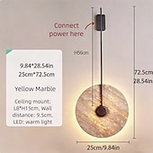 tanie Kinkiety wewnętrzne-Kinkiety do sypialni, montowane przy łóżku, lampa z kamiennym kloszem, industrialne, podłączane na stałe do sypialni, salonu i hotelu, 110-240 V