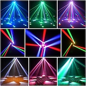 cheap Star Galaxy Projector Lights-6 Arm Moving Head DJ Lights,150W RGBW LED Stage Lighting with Strobe &amp; Bee-Eye Effect, Red/Green Starry, DMX512, Remote Control,Sound Activated,540° Rotation for Party, Clubs, Disco