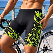 Недорогие Men's Shorts, Tights &amp; Pants-Men's Geometric Cycling Road Shorts Bike Shorts Cycling Padded Shorts Bike Shorts Bottoms Slim Fit Sports 3D Pad Quick Dry Sweat wicking Breathable Green+Black Clothing Apparel Bike Wear