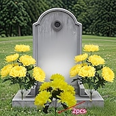 abordables Flores artificiales-2 flores artificiales para cementerio, ideales para el Día de los Caídos, aptas para cementerios al aire libre y decoración de tumbas. Decoración permanente para cementerios y funerales que no