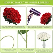 cheap Artificial Flower-32pcs Lifelike Rose Artificial Flowers - UV-Resistant Fabric, Perfect for Potted Plants, Porches, and Patios, Suitable for July 4th Independence Day, Memorial Day Decorations, and Home Decor